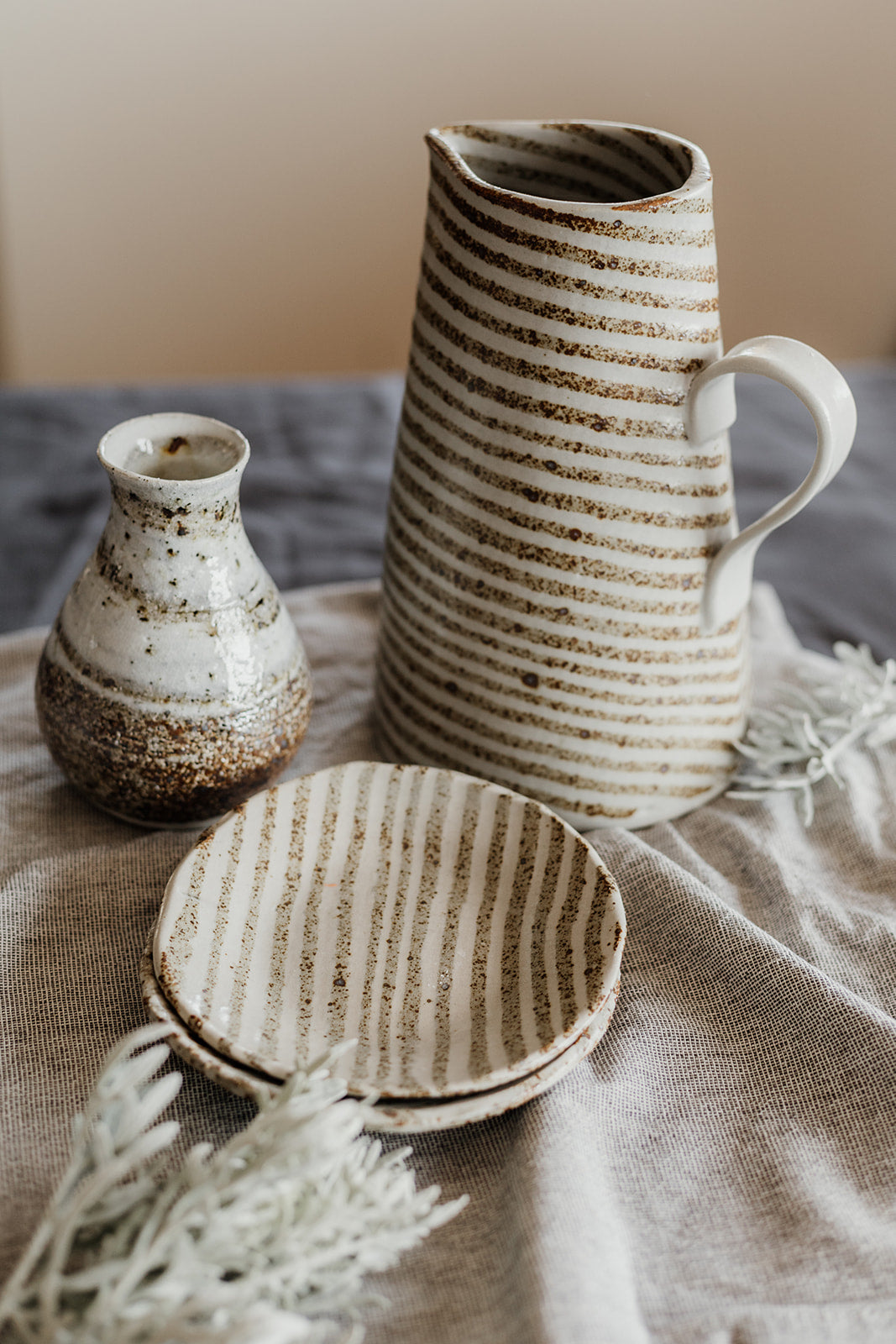 Nerikomi Flat Dish Striped