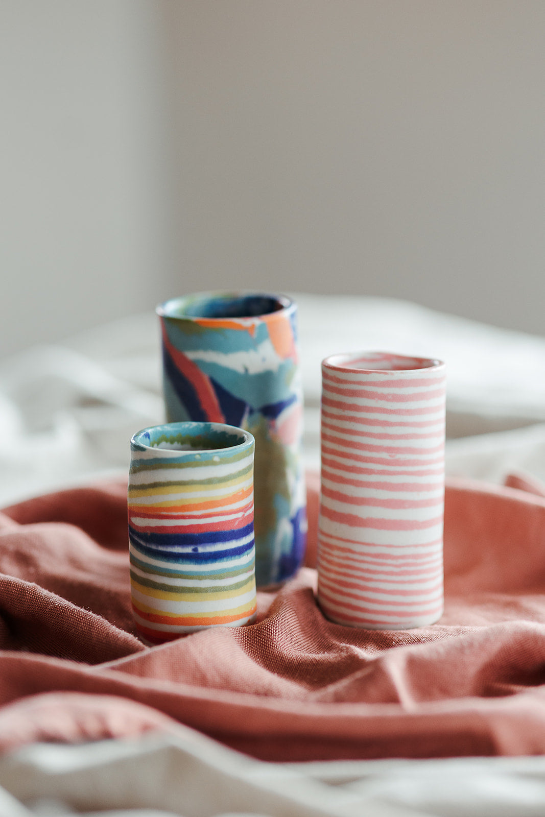 Nerikomi Skinny Vase Striped