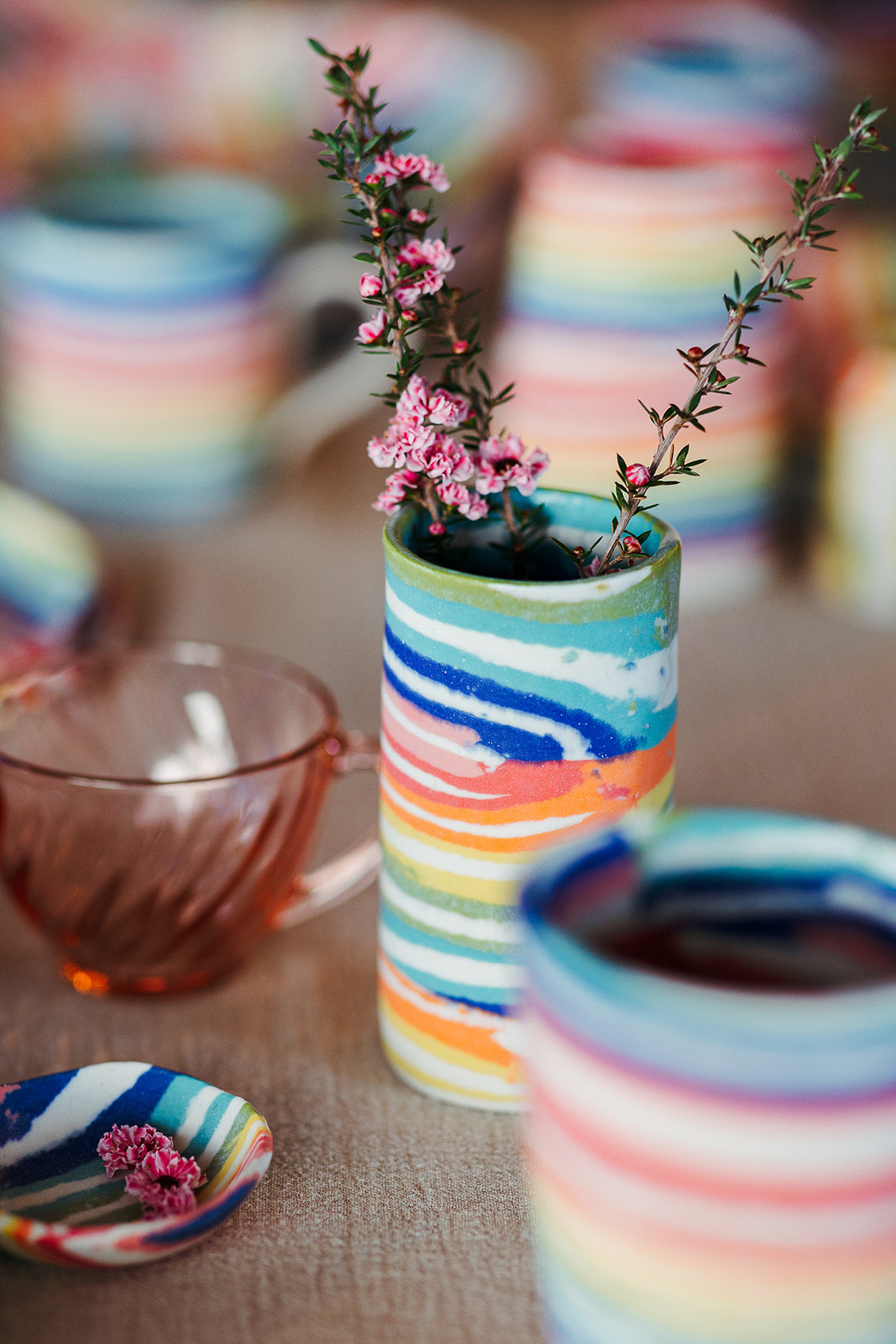 Nerikomi Skinny Vase Striped