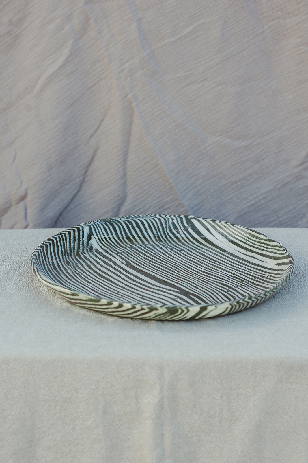 Nerikomi Cake Platter Striped