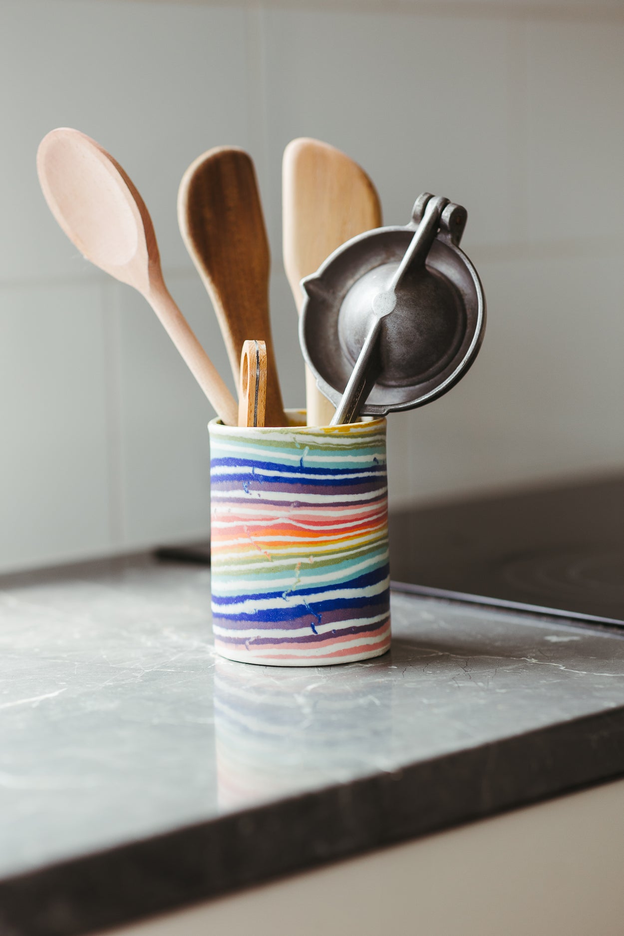 Nerikomi Cutlery Holder Striped