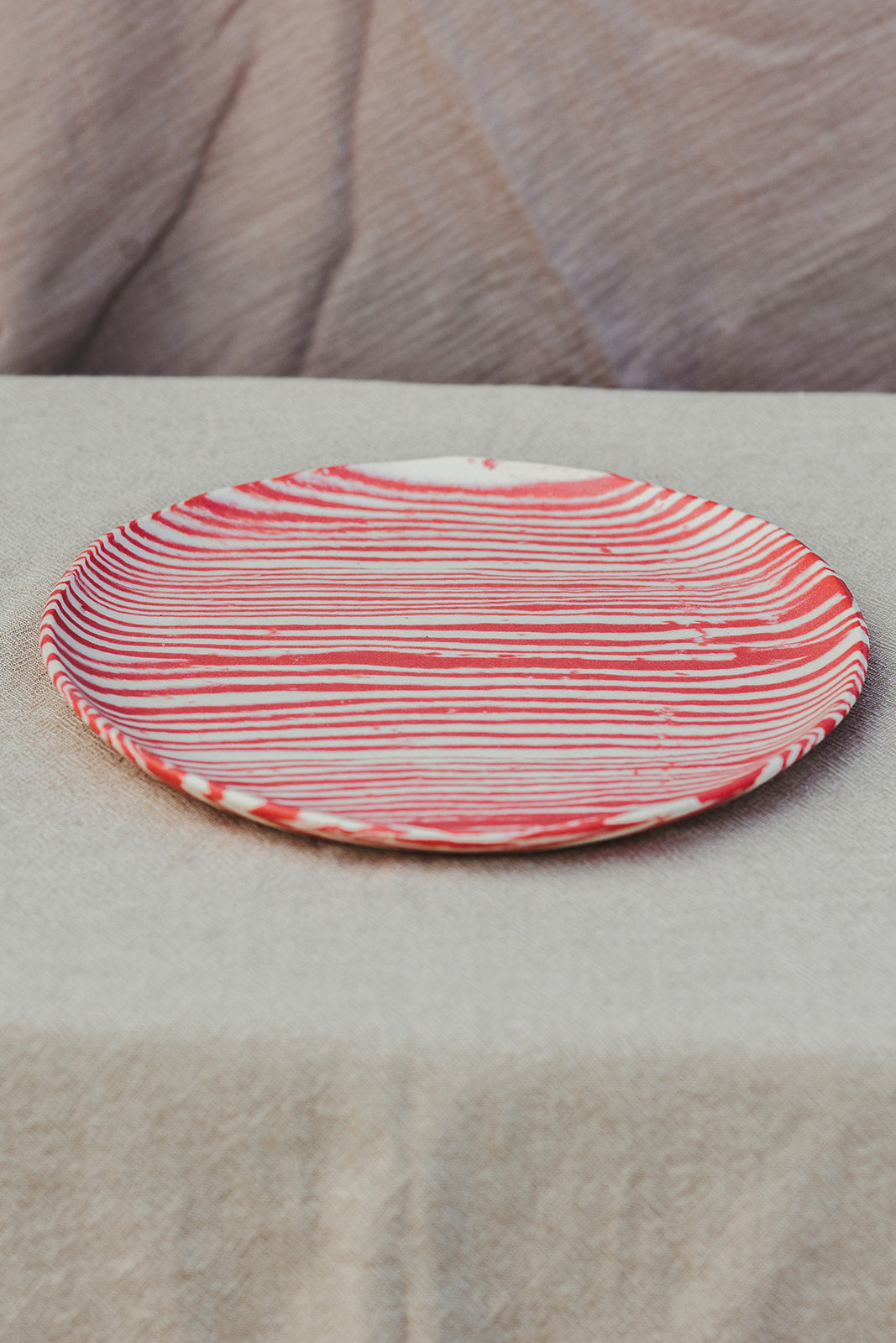 Nerikomi Cake Platter Striped