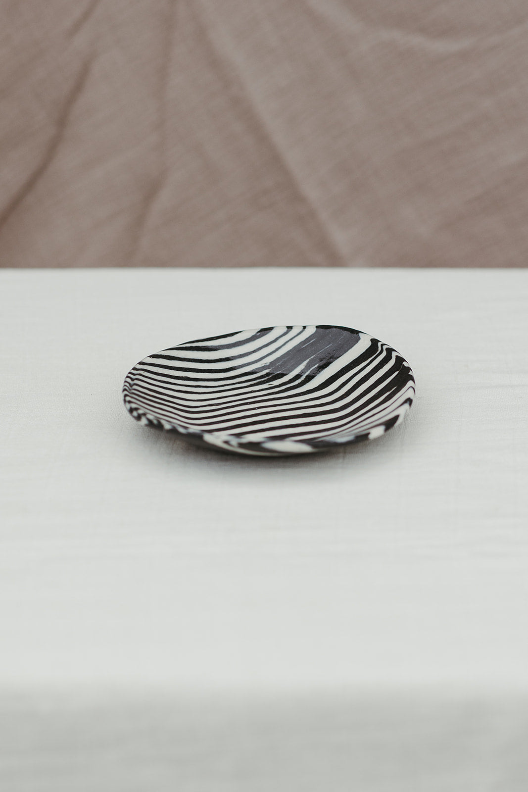 Nerikomi Flat Dish Striped