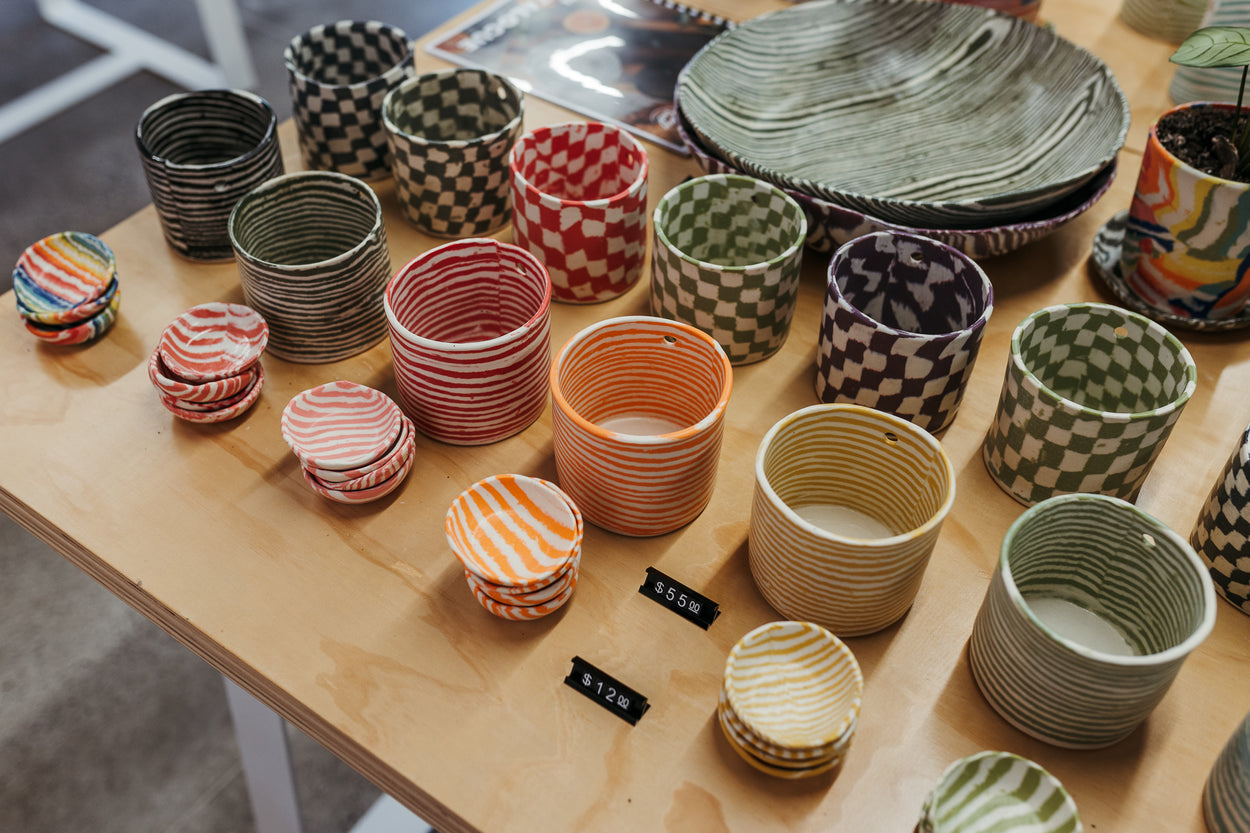 Nerikomi Planter Hanging Striped