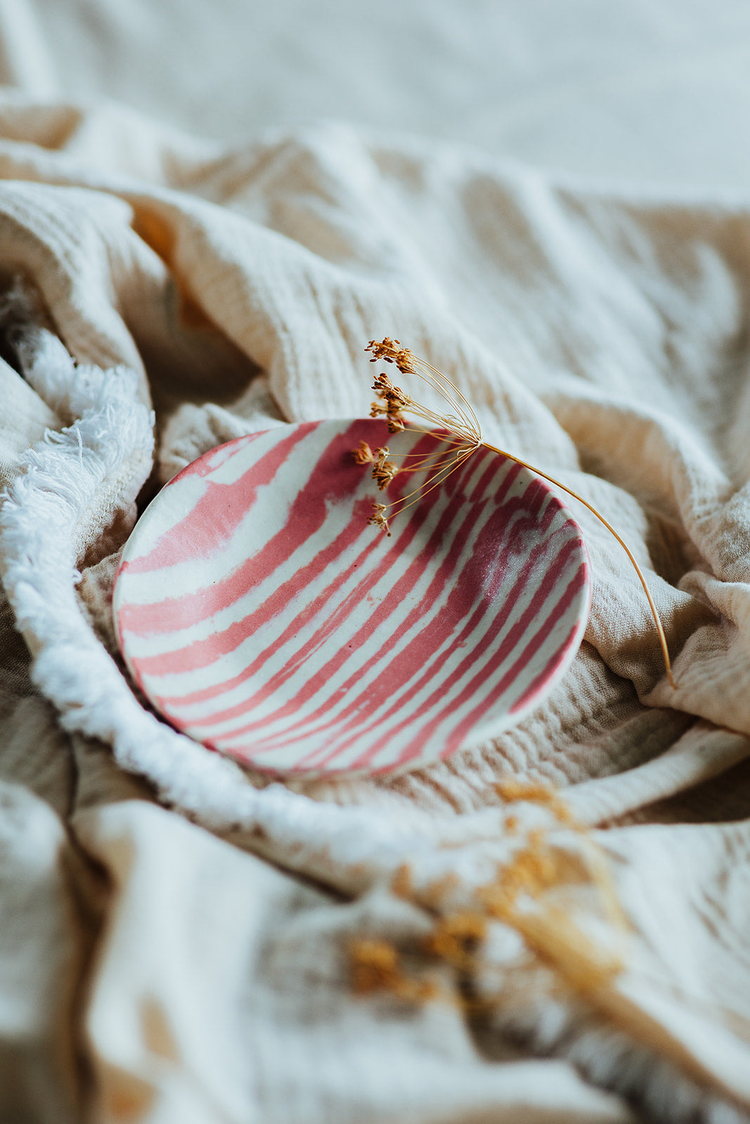 Nerikomi Flat Dish Striped