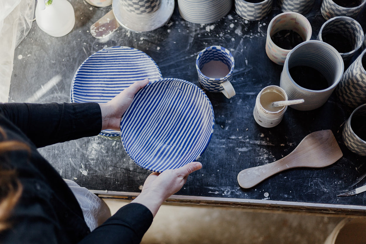 Nerikomi Pasta Bowl Striped