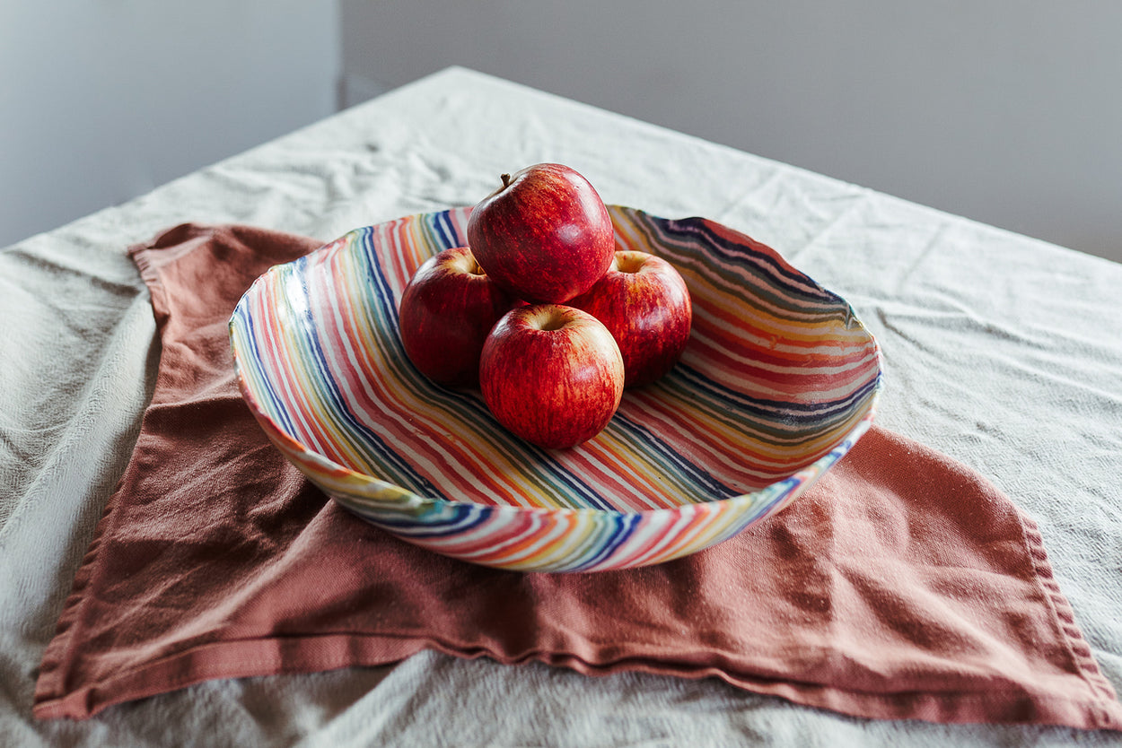 Nerikomi Serving Bowl Striped