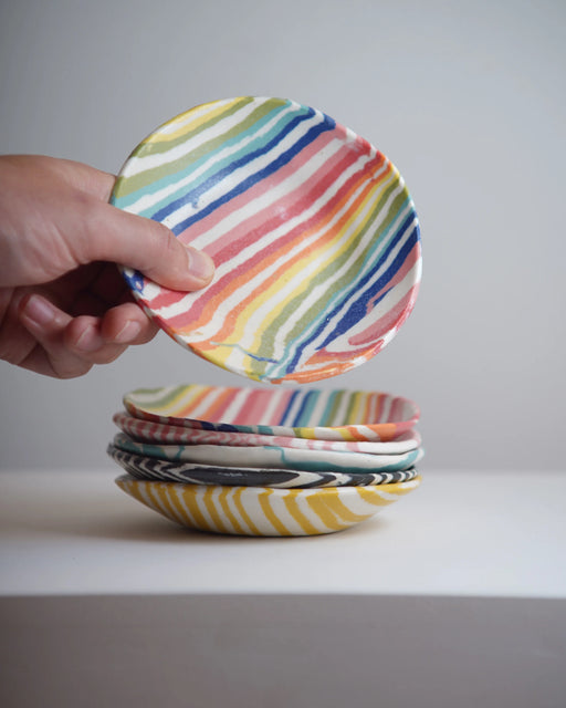 Nerikomi Flat Dish Striped